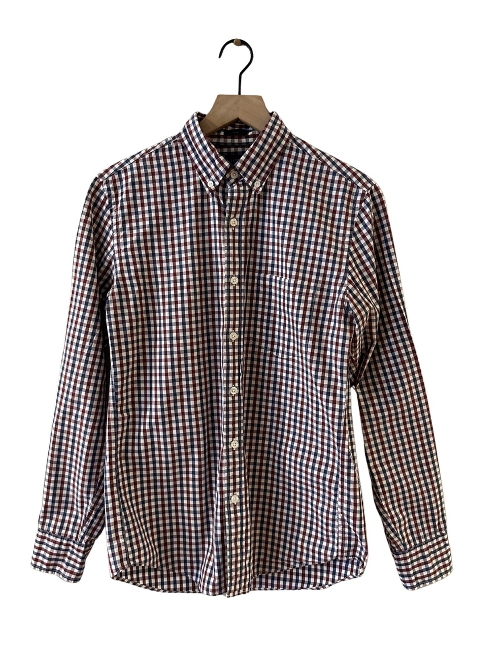 J. Crew Long-Sleeve Gingham Slim Fit Oxford Button Down